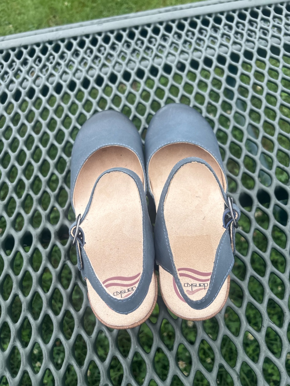 Dansko Sam Mary Jane Clogs Denim Burnished Nubuck Sandals Work Shoes 38 7.5-8 - Picture 8 of 10